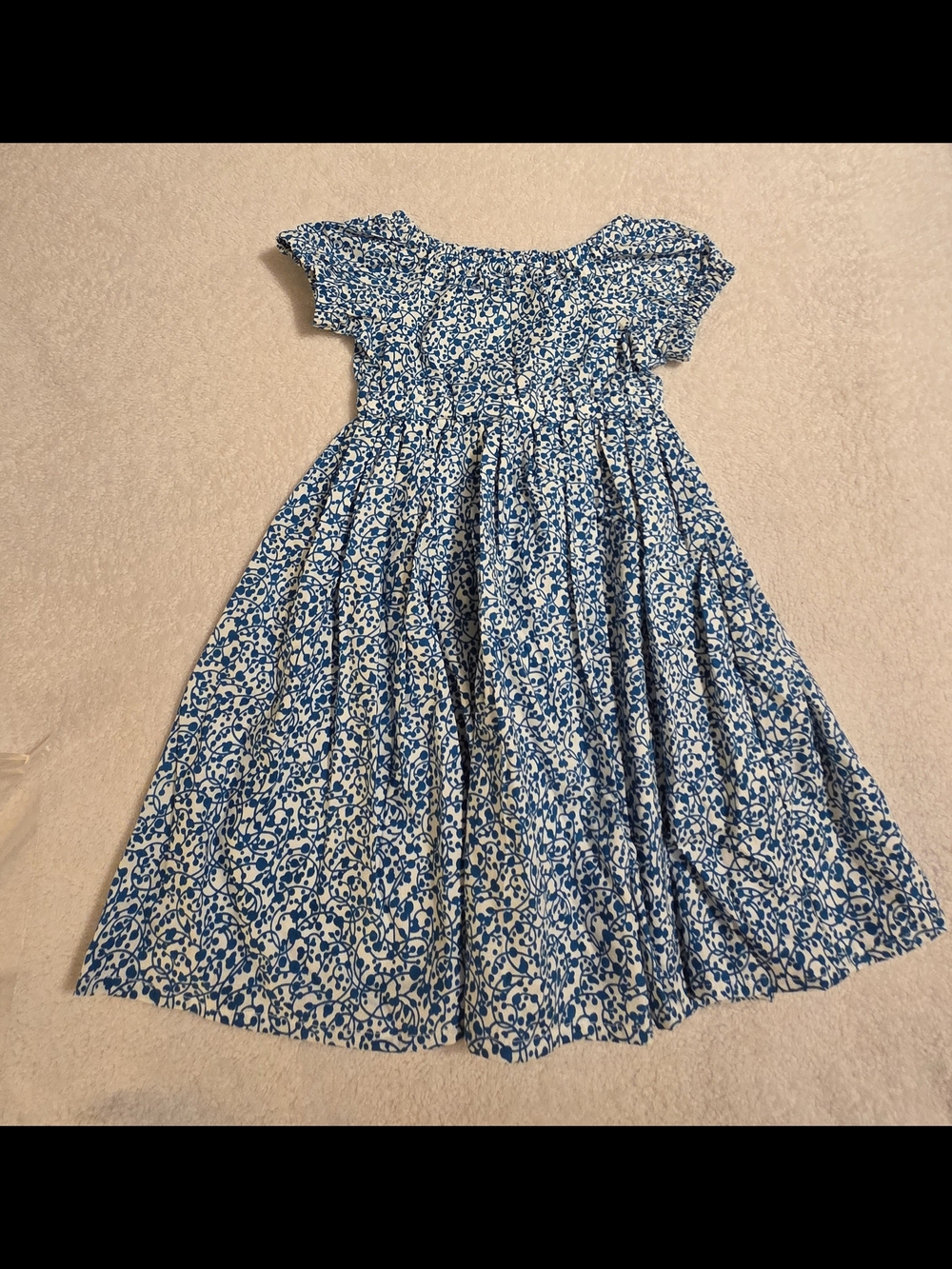 Handmade Girls Aqua/White Floral Dress (Size 4T)